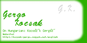 gergo kocsak business card